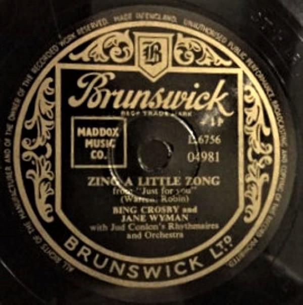 Bing Crosby, Jane Wyman - Zing A Little Zong / The Maiden Of Guadalupe