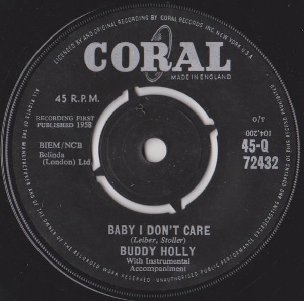Buddy Holly - Baby I Don't Care / Valley Of Tears