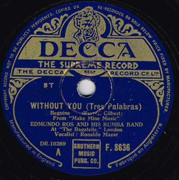 Edmundo Ros And His Rumba Band - Without You (Tres Palabras) / The Cocoanut Song