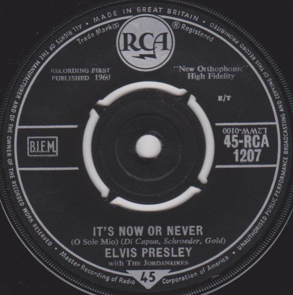 Elvis Presley, The Jordanaires - It's Now Or Never (O Sole Mio)