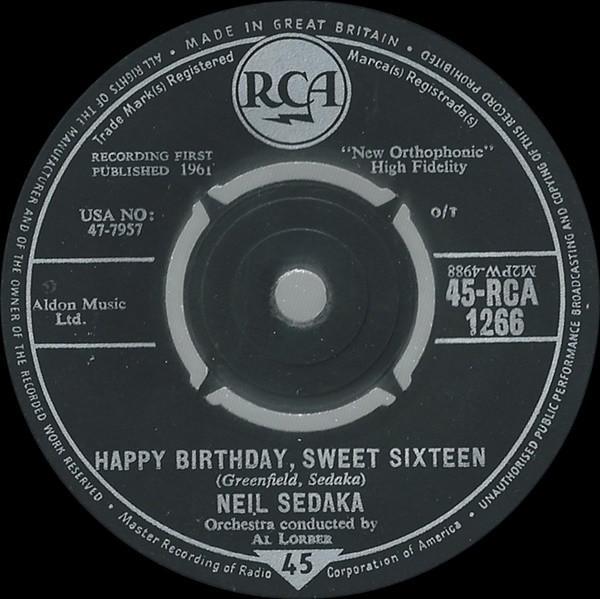 Neil Sedaka - Happy Birthday, Sweet Sixteen