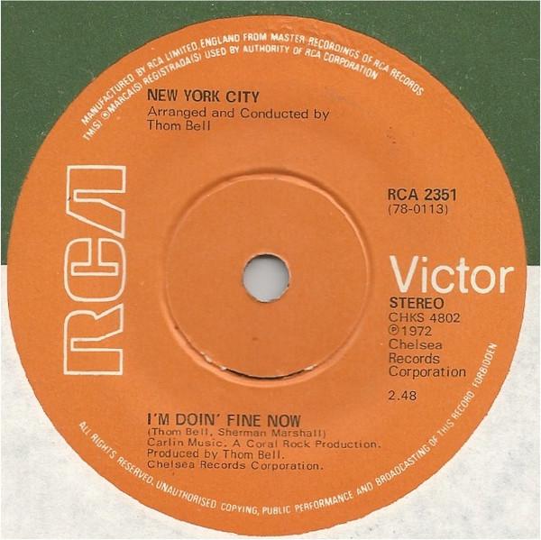 New York City - I'm Doin' Fine Now / Ain't It So