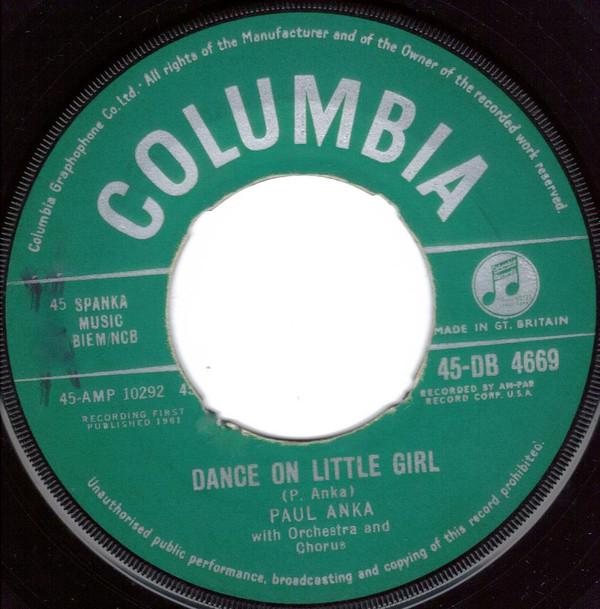 Paul Anka - Dance On Little Girl / I Talked To You (On The Telephone)