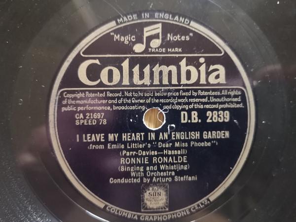 Ronnie Ronalde - I Leave My Heart In An English Garden / The Song Of The Thrush
