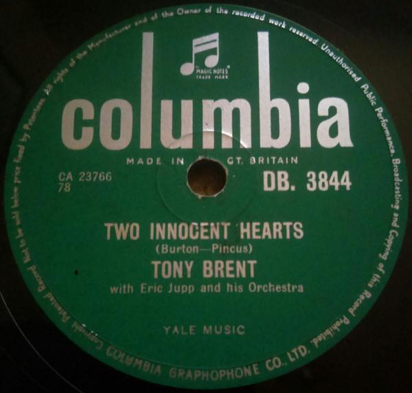 Tony Brent, Eric Jupp And His Orchestra - Two Innocent Hearts / Cindy Oh Cindy