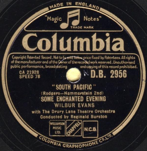Wilbur Evans, The Drury Lane Theatre Orchestra, Reginald Burston - Some Enchanted Evening / This Nearly Was Mine